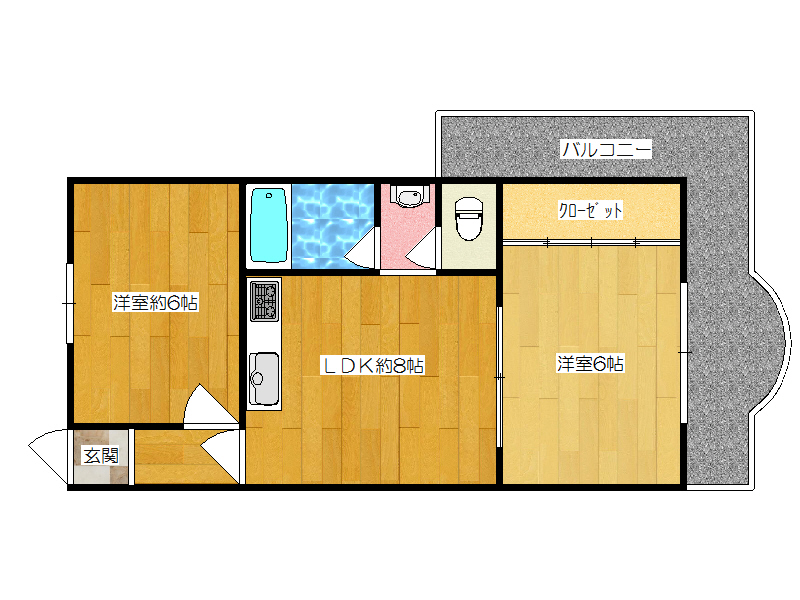 ファインハイム間取2LDK