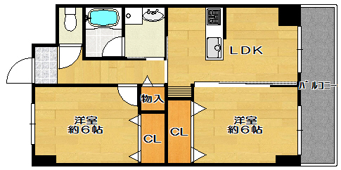 シーダーズマンション間取2LDK③