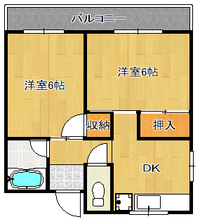 ｼｬﾄｰﾔｽﾐB間取2