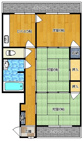 小曽根マンション間取3DK